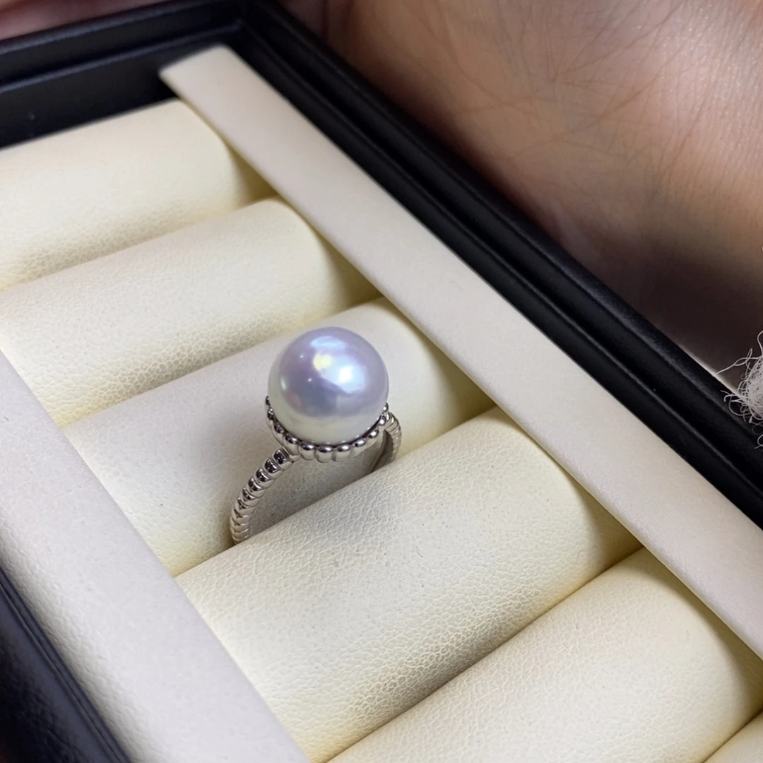 银S925镶嵌戒指淡水珍珠特价