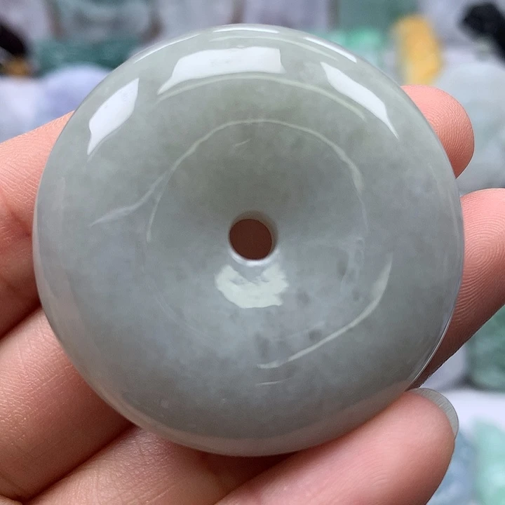 翡翠未镶嵌颈饰平安扣卡厚装12+