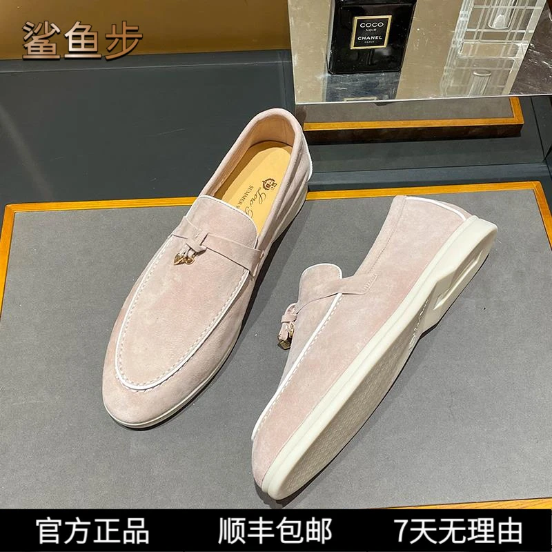 鲨鱼步男鞋流苏乐福鞋休闲小众一脚蹬懒人鞋复古百搭舒适豆豆鞋子