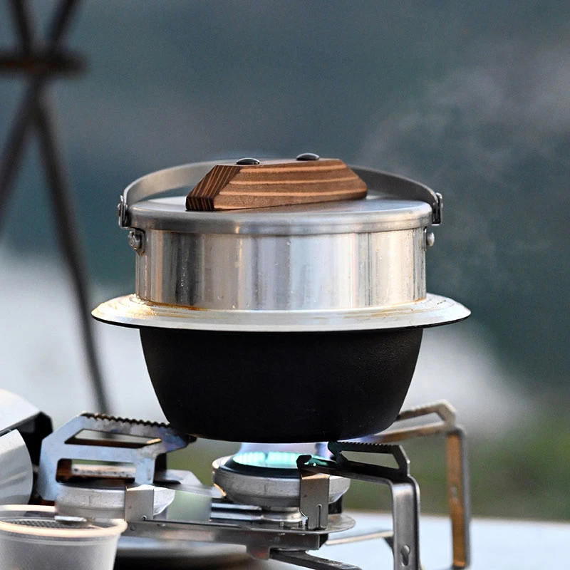 羽釜锅大号日本UNIFLAME户外煮饭锅 铝制加厚露营焖米饭炖汤锅