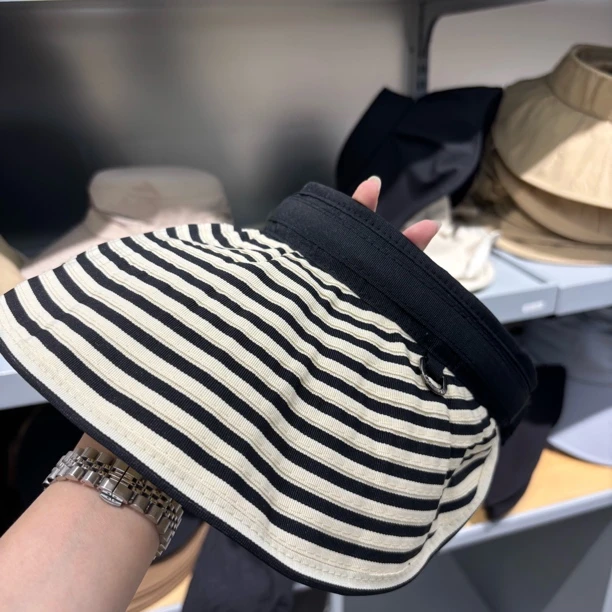 【A024】发箍条纹遮阳帽韩系防晒帽
