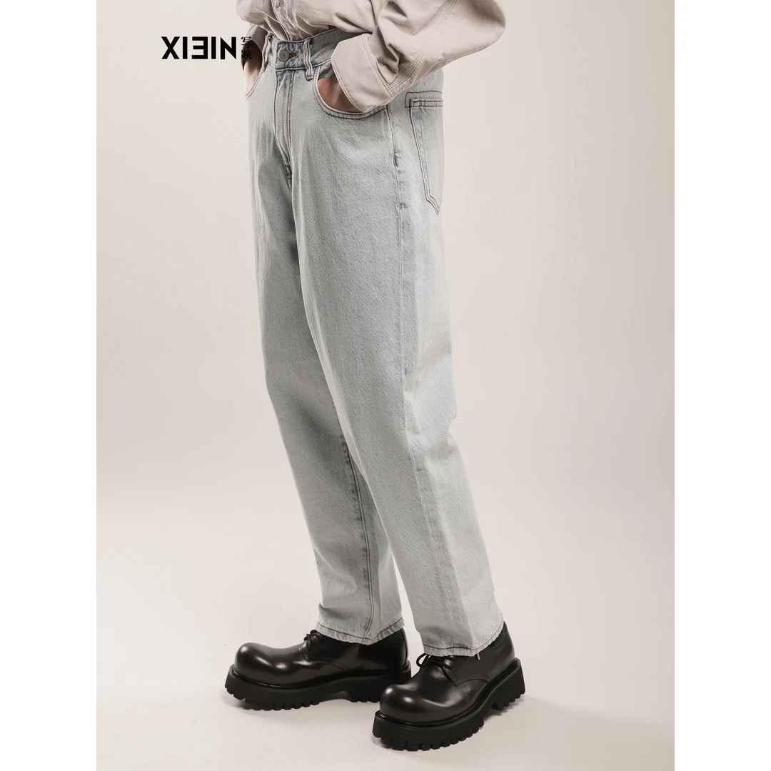 XIEIN写映 美式微锥及踝九分牛仔裤