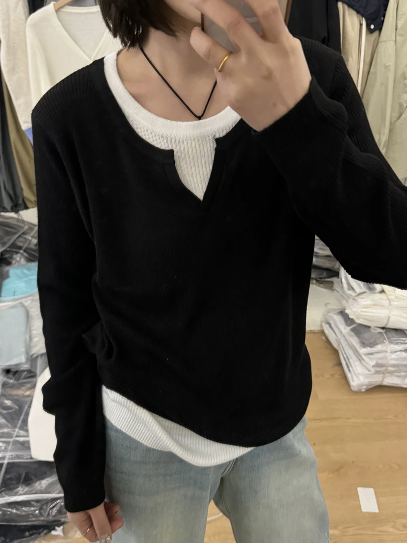 LYY专属假两件针织衫