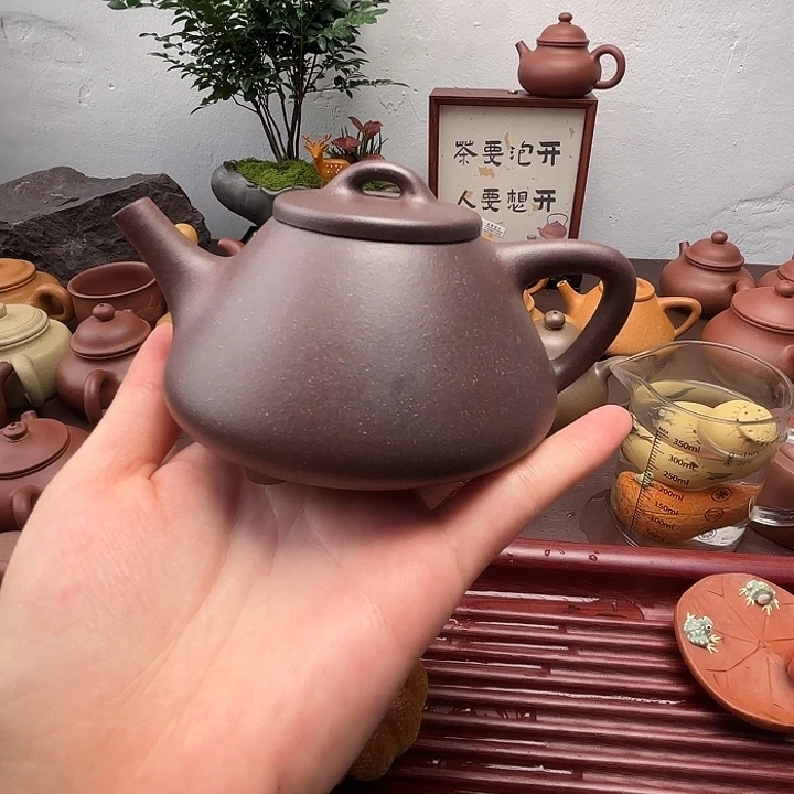 紫砂茶壶特练紫泥  子冶石瓢   230