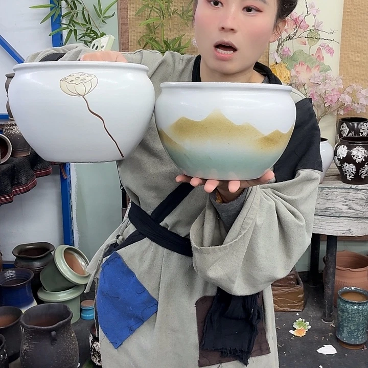 19-14 -粗陶花盆有孔-买买买