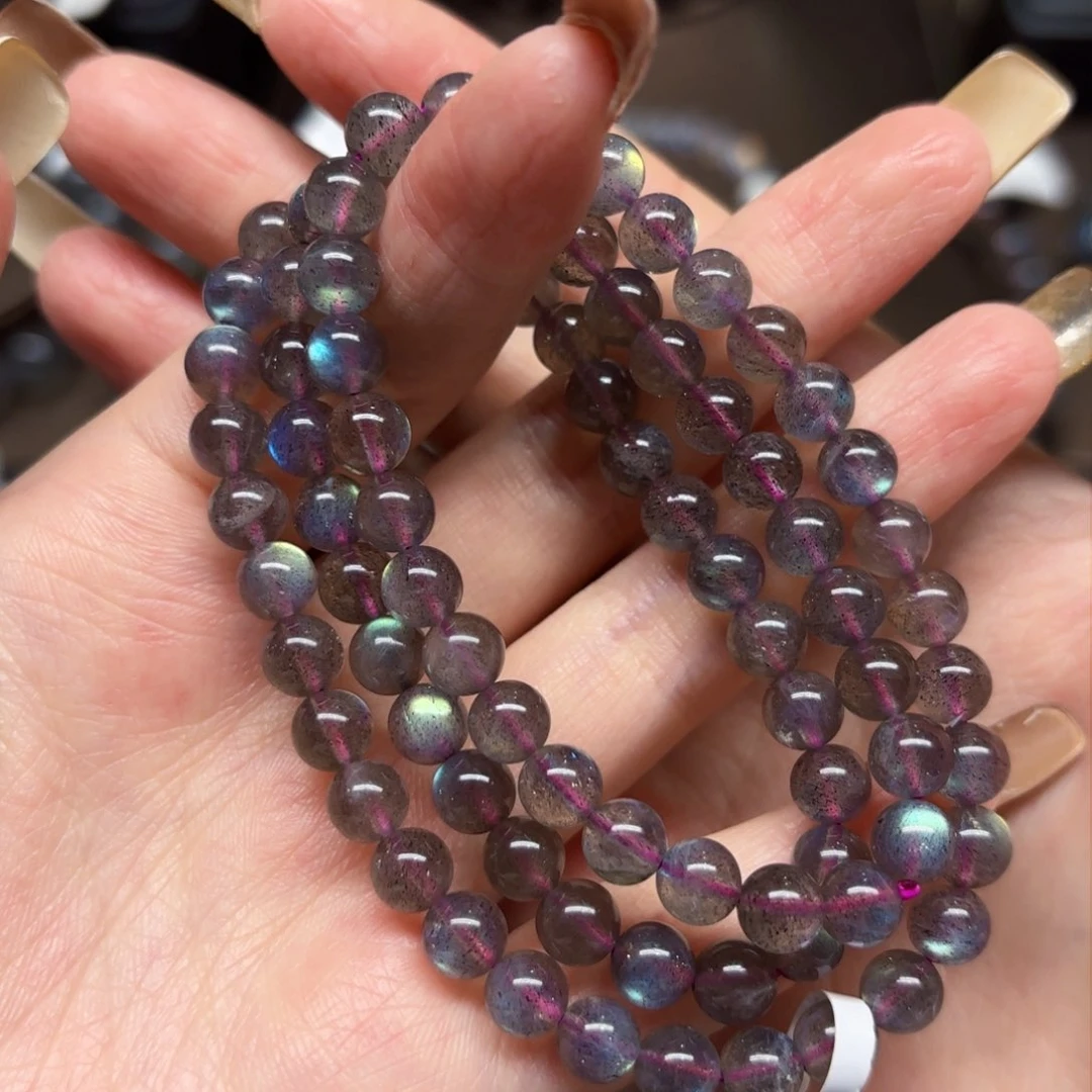 未镶嵌手链长石6.4mm左右