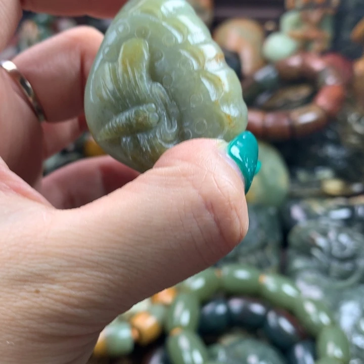 岫岩河磨玉（透闪石质玉）手把未镶嵌