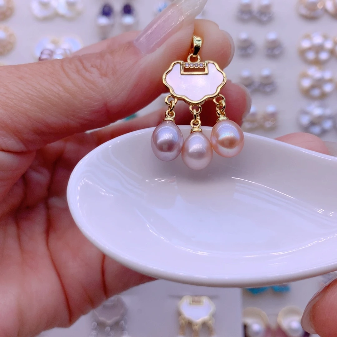 合金淡水珍珠耳饰