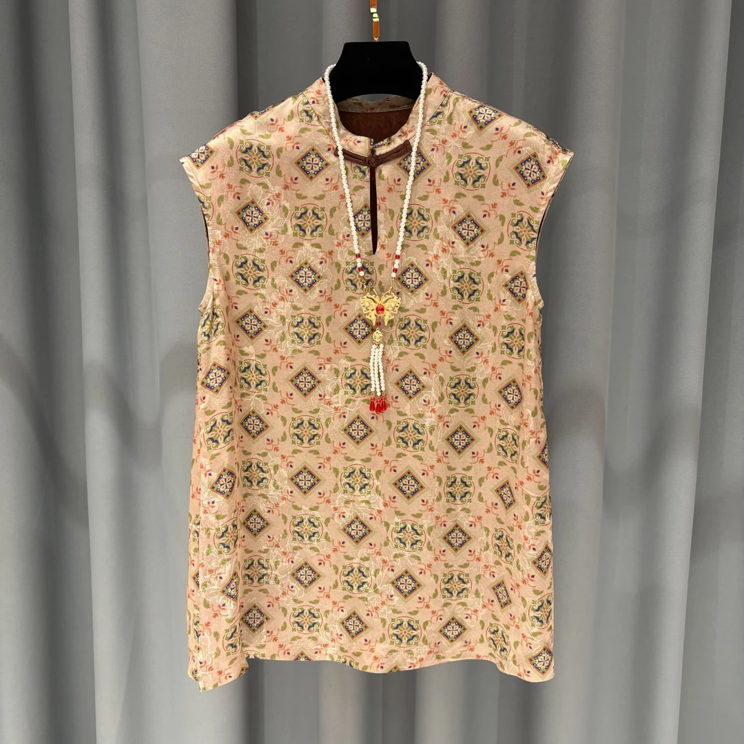 【知书】马甲新中式国风时尚百搭重磅提花无袖A245