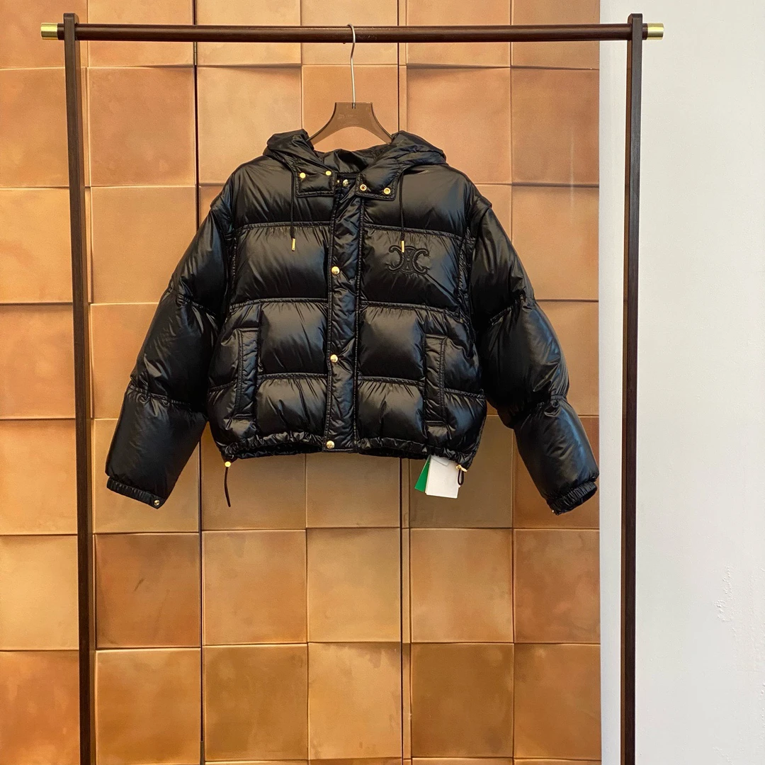Celine 22fw爆款黑色凯旋门可拆卸羽绒服/36码/全新带吊/29266