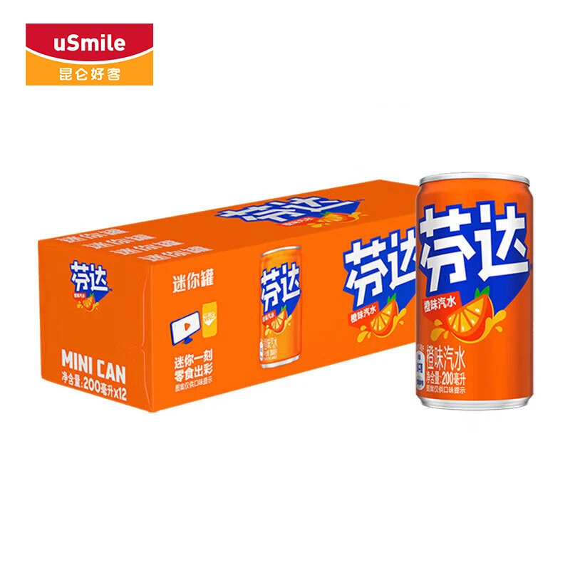 可口可乐 芬达迷你罐汽水 200ml*12罐