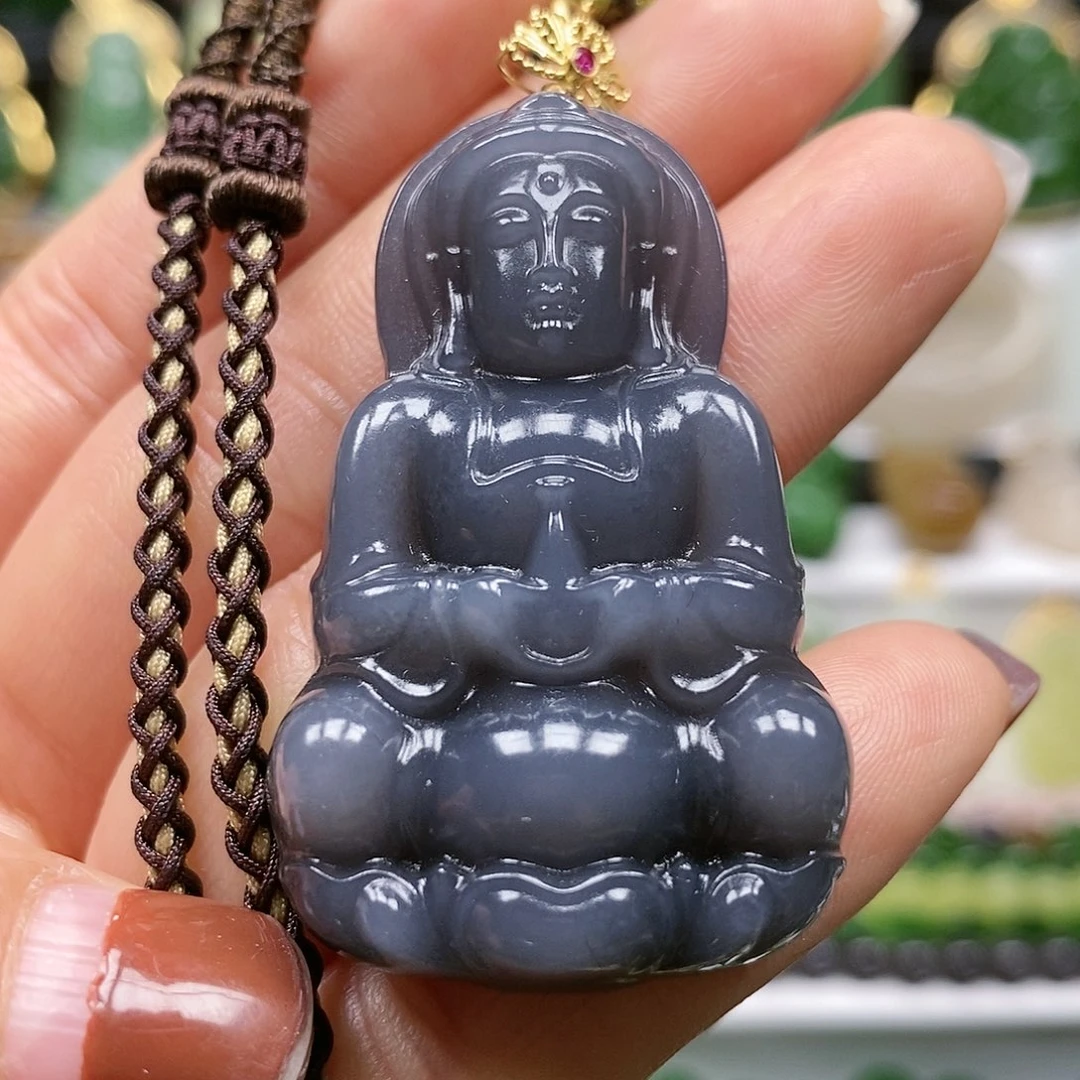 和田玉颈饰18K金镶嵌