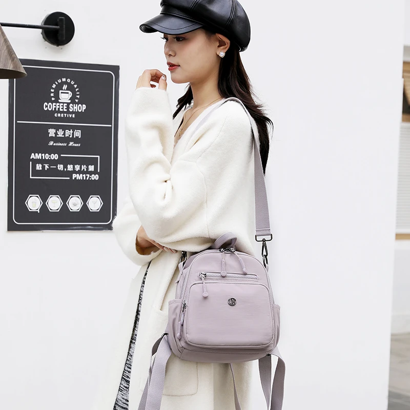 旅游出行小双背女2025新款时尚女士小背包轻便百搭书包/可单肩