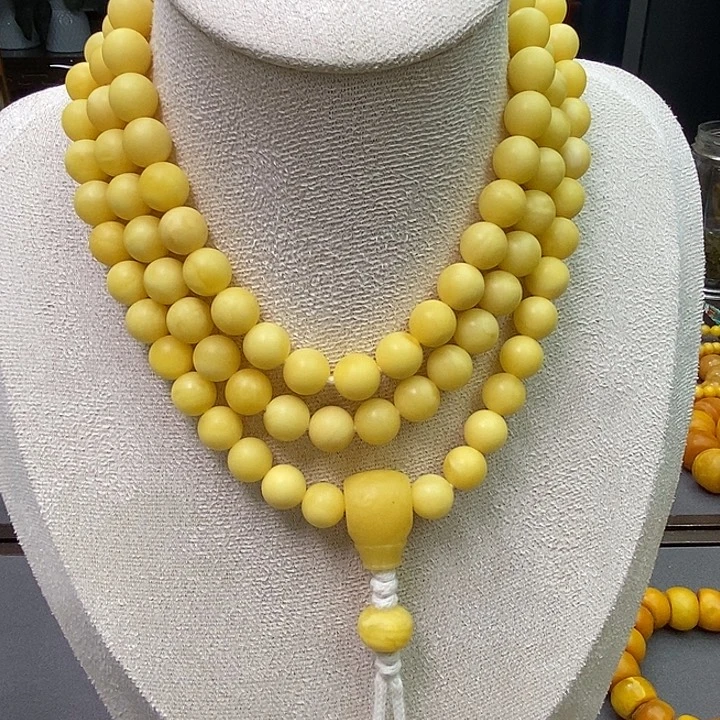 蜜蜡未镶嵌珠宝奇石琥珀蜜蜡108佛珠假一赔十