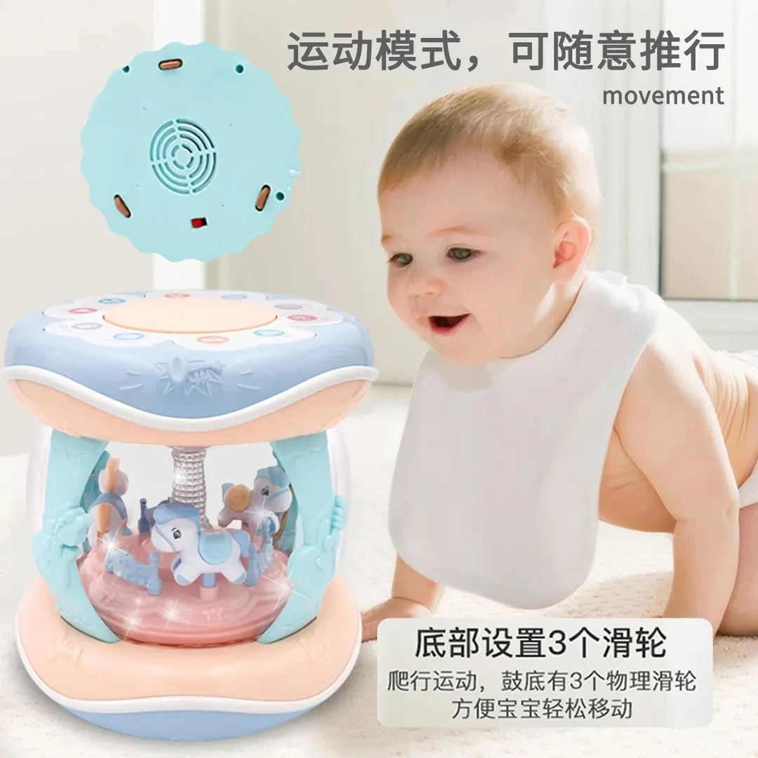 Kimocce手拍鼓婴儿玩具儿童旋转木马益智拍拍鼓0-12个月