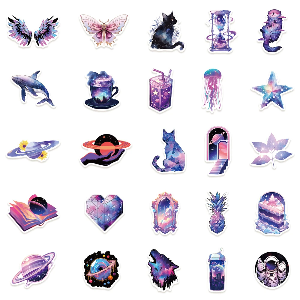 张手机壳保温杯50贴画墙贴画diy装饰贴纸笔记本电脑银河吉他防水