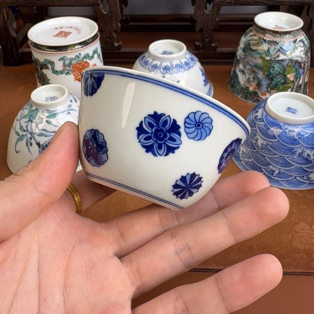 瓷片蓝**玉景德镇瓷器手工手绘