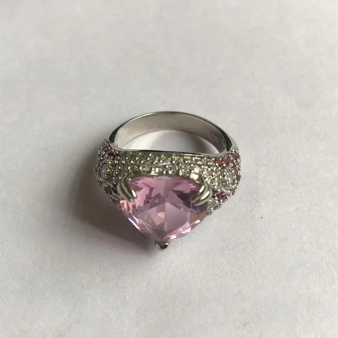 清梧云初臻选戒指 经典百搭设计粉绿宝戒指NN13