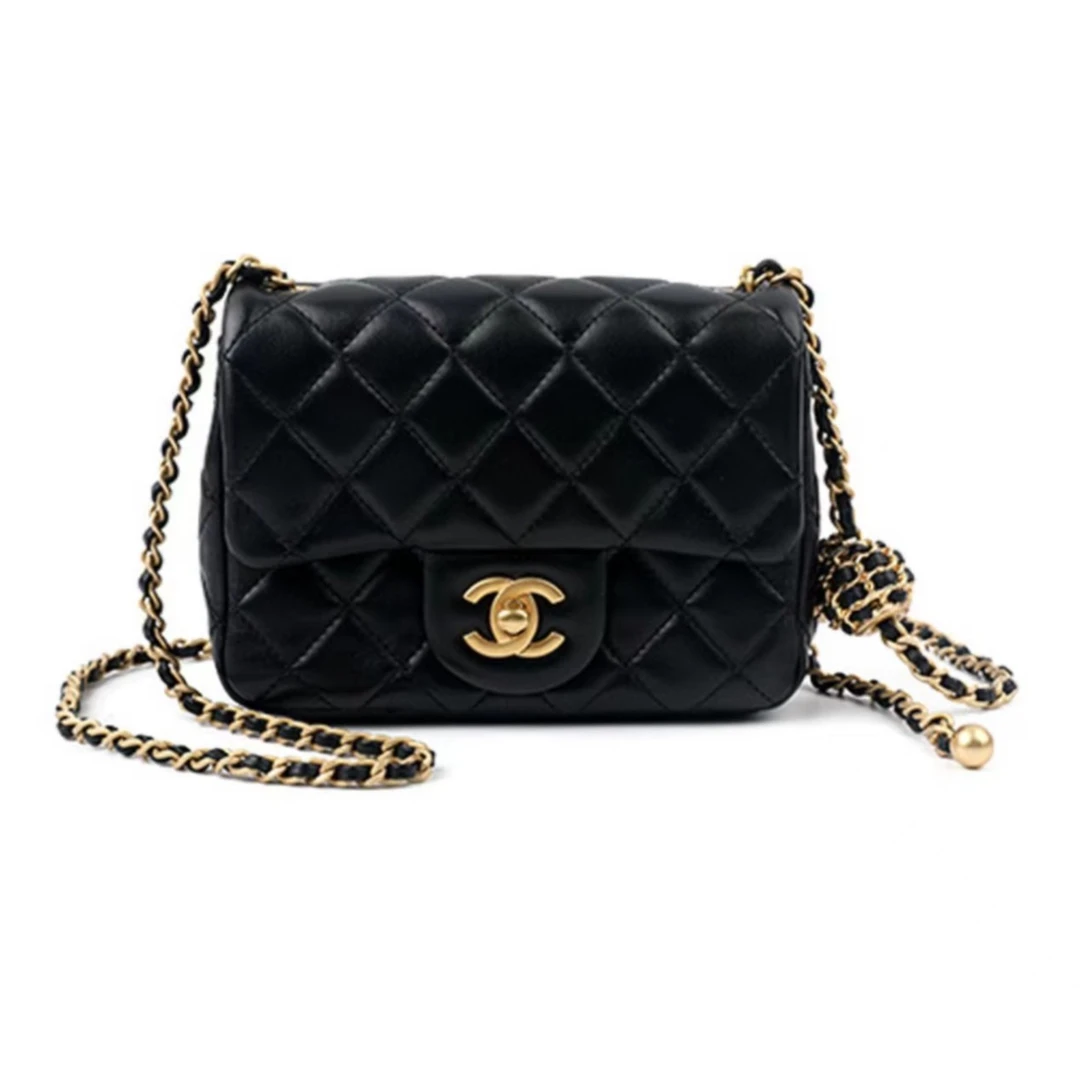 未使用 Chanel/香奈儿 金球方胖子黑金/白金 芯片款【盒】