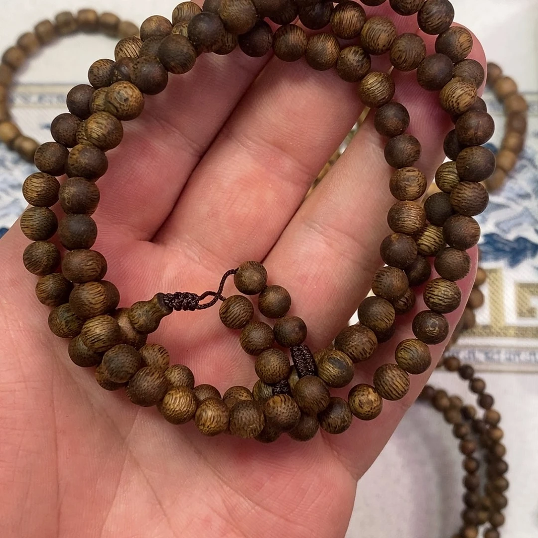 沉香手串L****?7mm108颗海南种植棋楠多圈