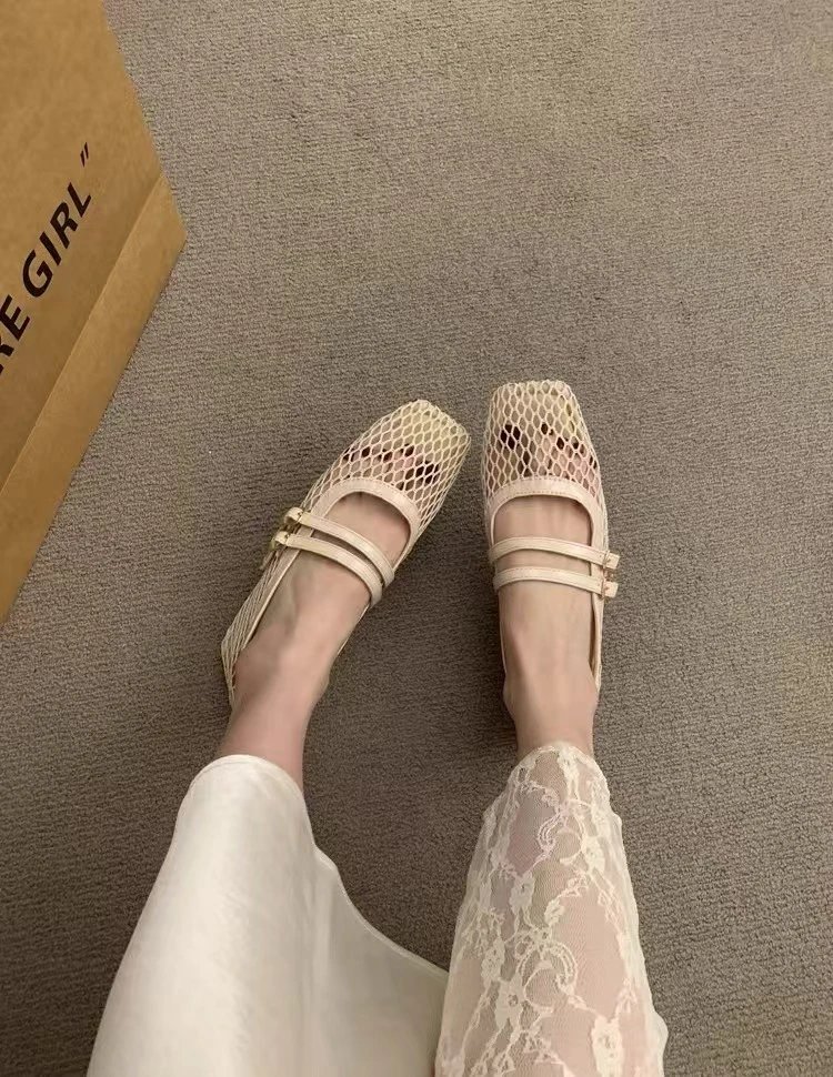 内增高夏天穿裙子专用鞋女款爆款2025新款镂空透气百搭玛丽珍单鞋