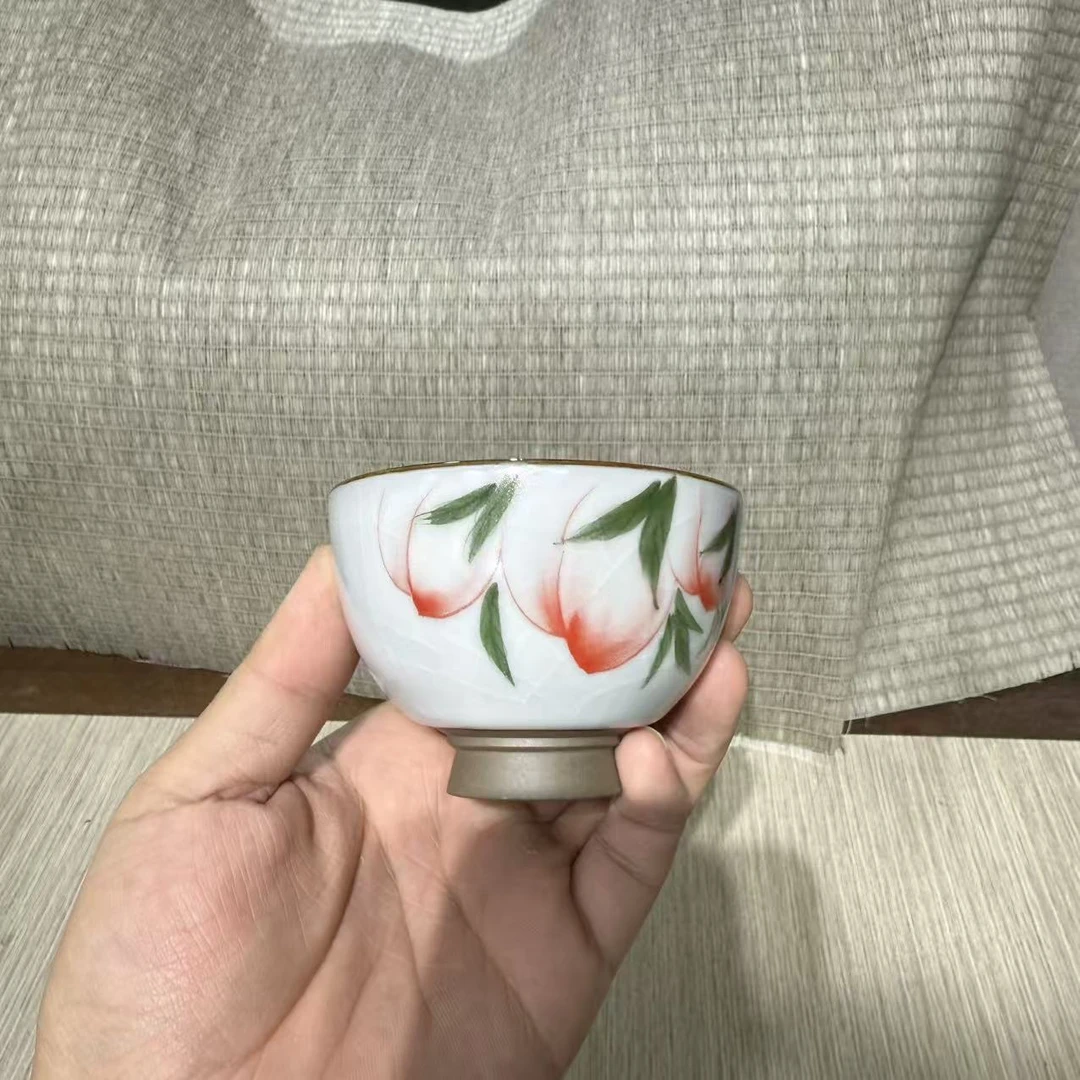 【中国邮政专属链接】汝窑开片桃子茶杯 2518