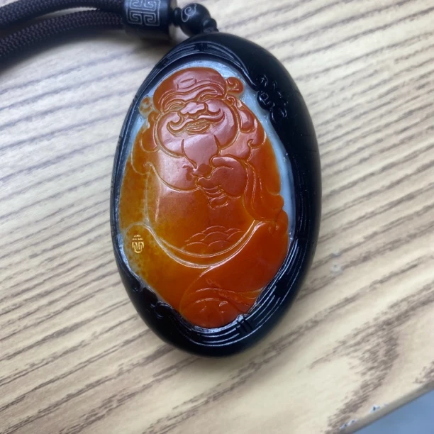 石包沁色财源广进手把把玩件d