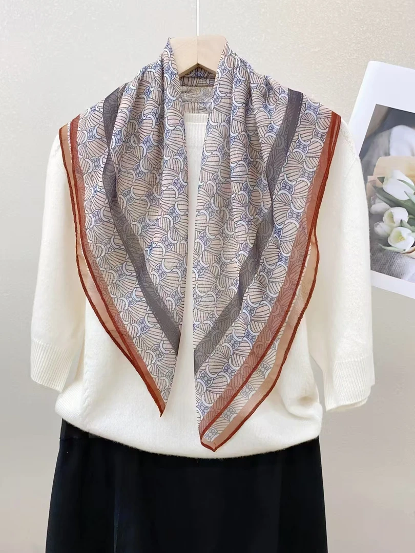 【西丽纱-花语情长】新款70*70 夏季防晒长巾沙滩巾