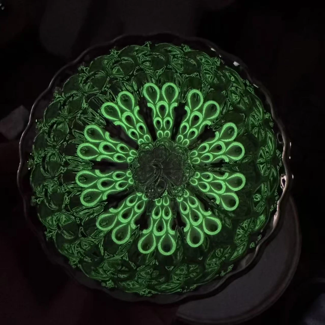 手工茶器 全银夜光【银孔雀】太阳光-金底