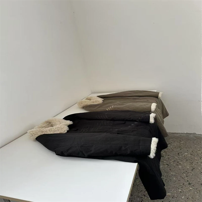 清加绒加厚毛绒中长款棉服    NO.退NO.换