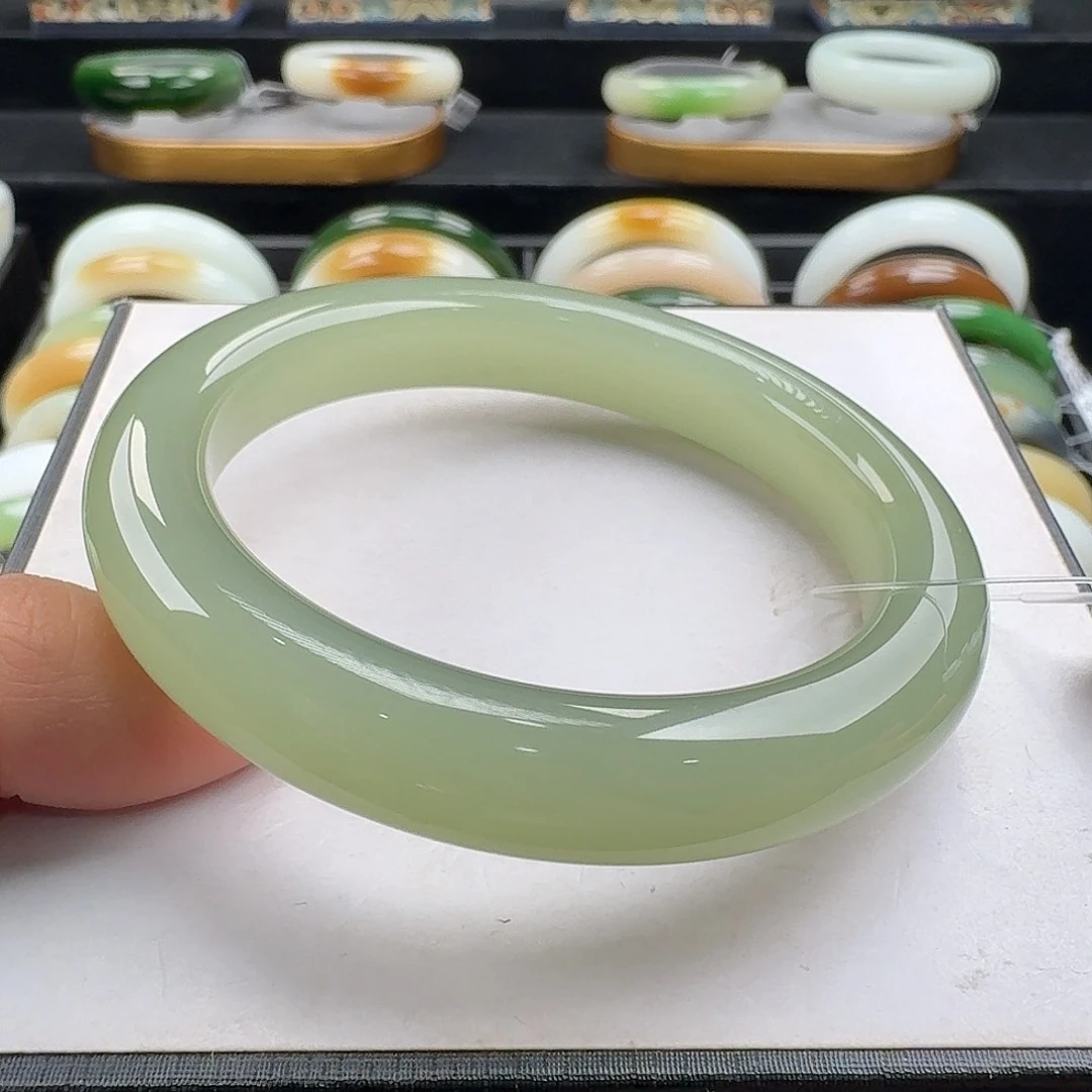 和田玉手镯未镶嵌55-56