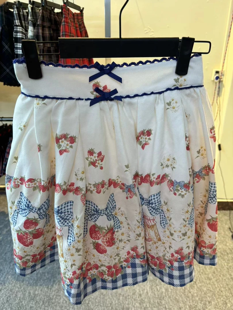 中腰薄款少女风成人百褶裙半身裙超短裙甜美风蕾丝碎花牛仔