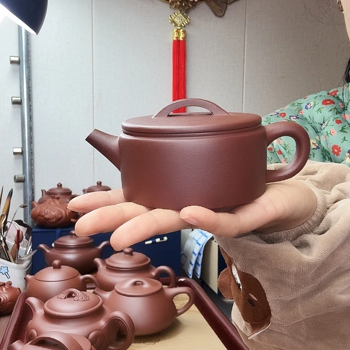 @***简茶壶紫砂汉瓦半手微瑕180毫升，底槽清