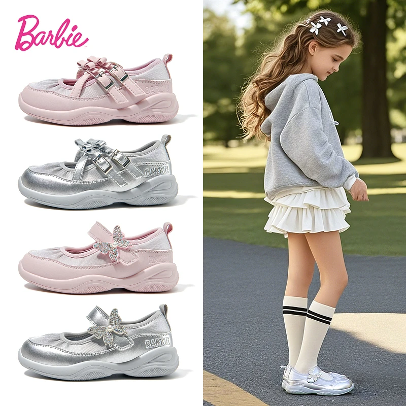 芭比童鞋女童运动鞋2025新款春季休闲鞋儿童公主鞋软底玛丽珍鞋子