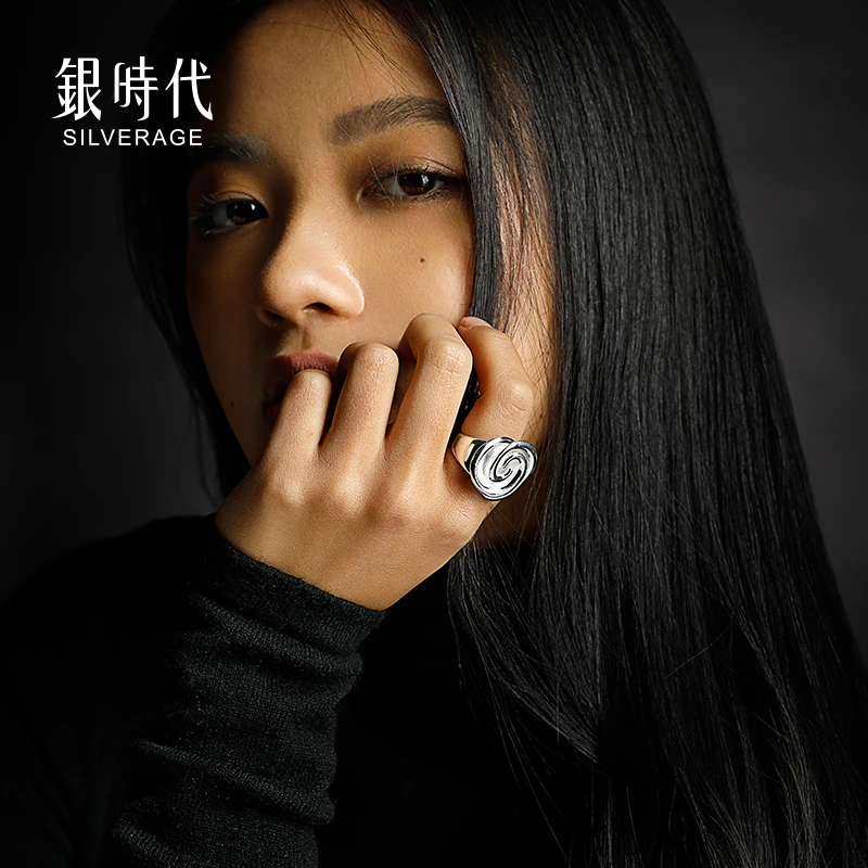 银时代 925银戒指 【风花雪月系列】S925银欧美戒指时尚欧若精灵风