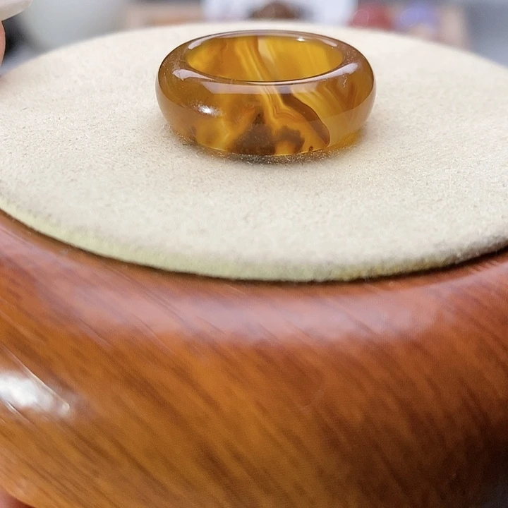 玛瑙/玉髓未镶嵌戒指A38不退换港16内径17.5