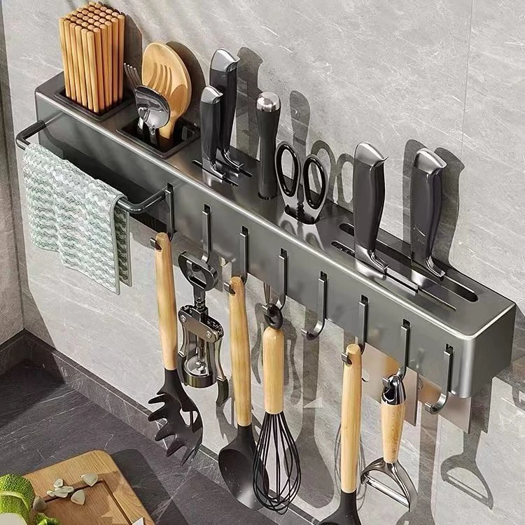 多功能刀架厨房用品置物架筷笼一体收纳架筷子筒壁挂式免打孔HCY
