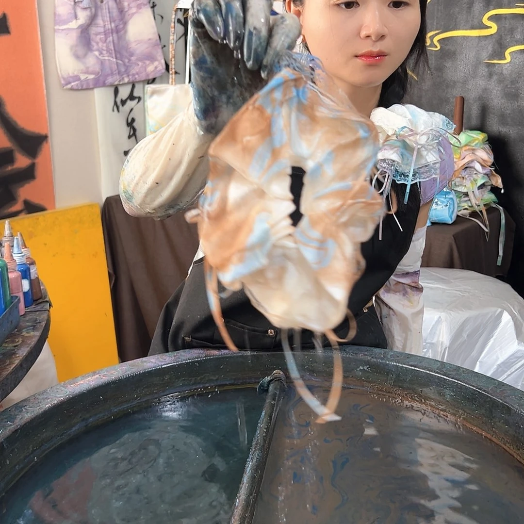 624蕾丝发圈蓝咖