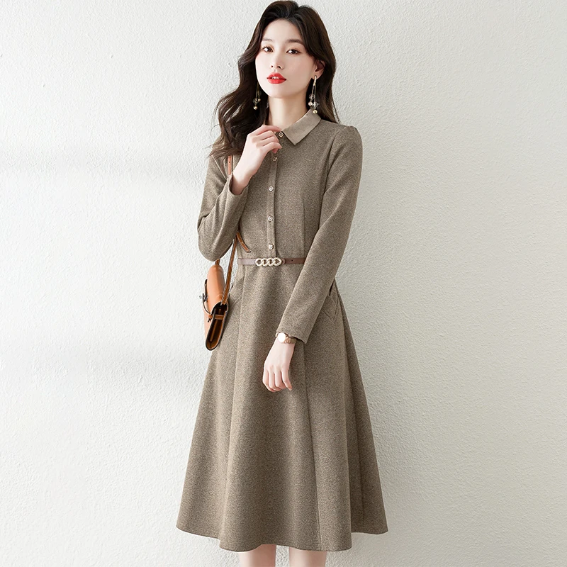 长袖连衣裙女春秋2025新款高级感妈妈品牌广州十三行爆款女装裙子