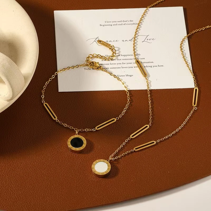 钛钢亚克力项链 气质轻奢时尚百搭复古小众欧美简约项链515