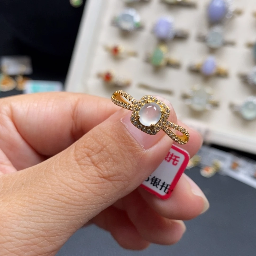 翡翠银S925镶嵌戒指