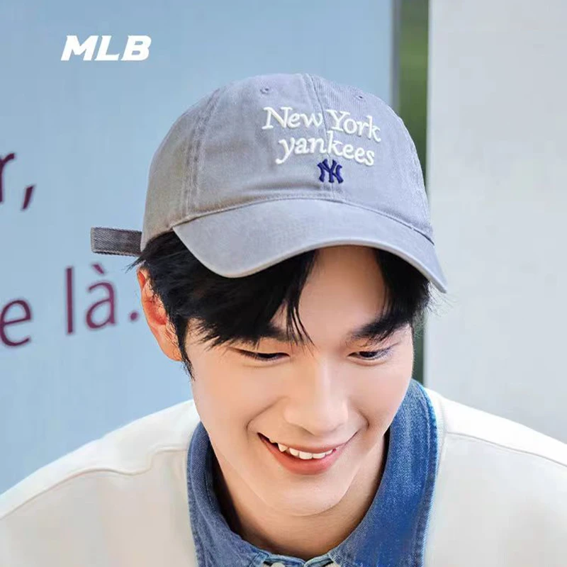 MLB帽子2025秋新款纽约洋基队字母NY刺绣水洗做旧软顶男女棒球帽