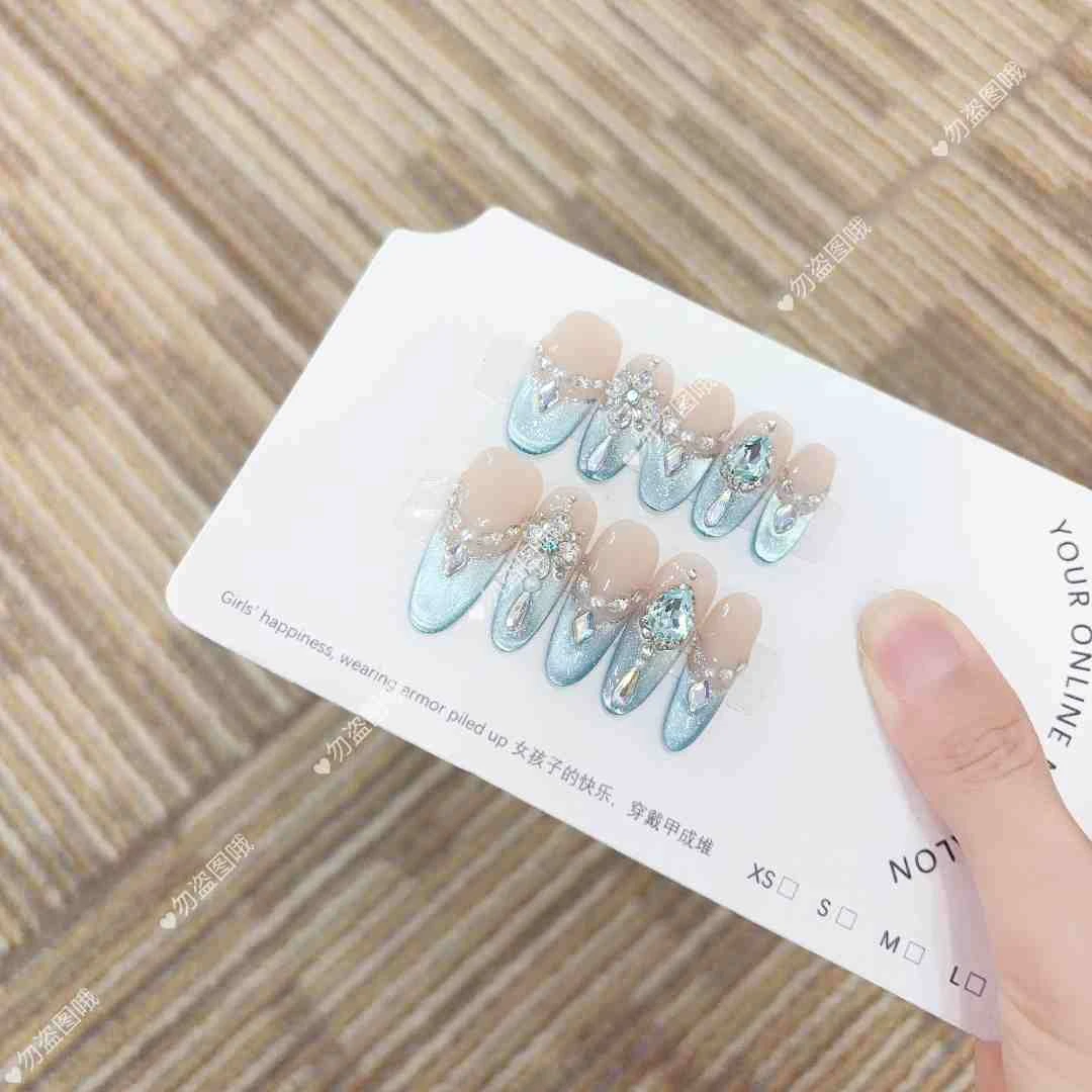 【千山月】手工穿戴甲10片装可拆卸宠粉爆款气质美甲贴W