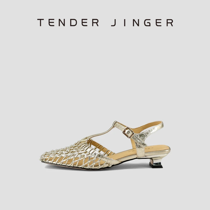 Tender Jinger女式编织渔网款凉鞋ZS0866