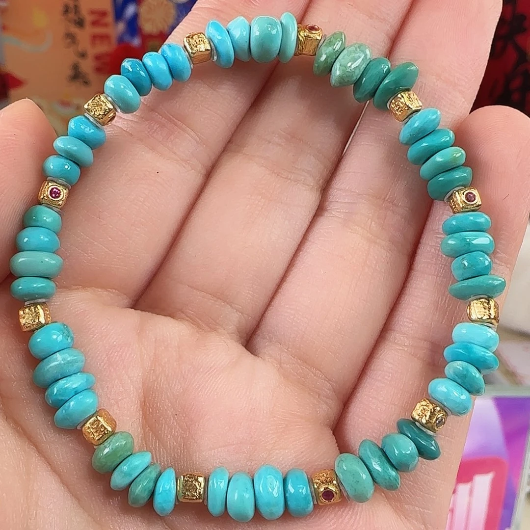 绿松石银S925镀金镶嵌珠宝奇石