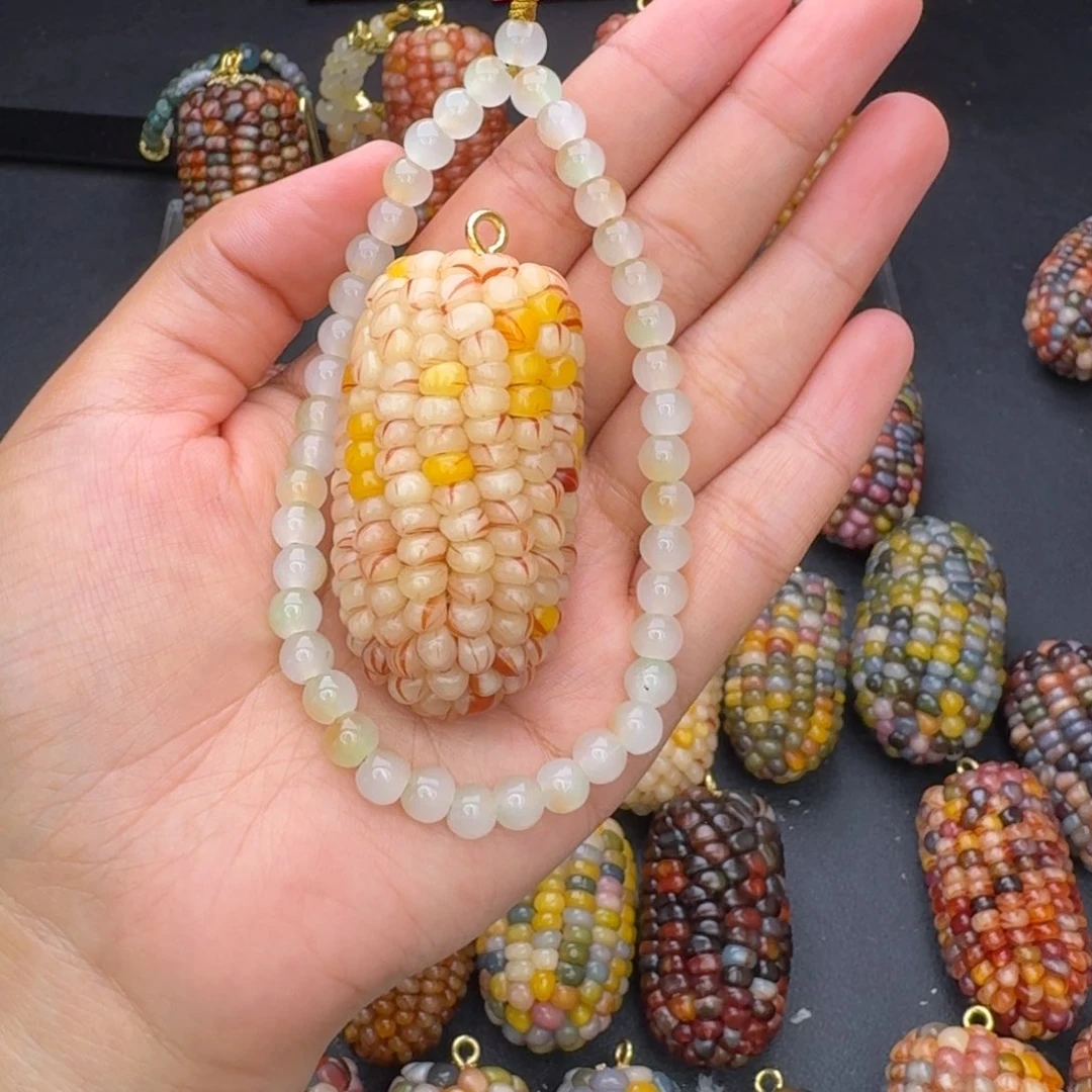 百****无铜合金七彩文玩玉米
