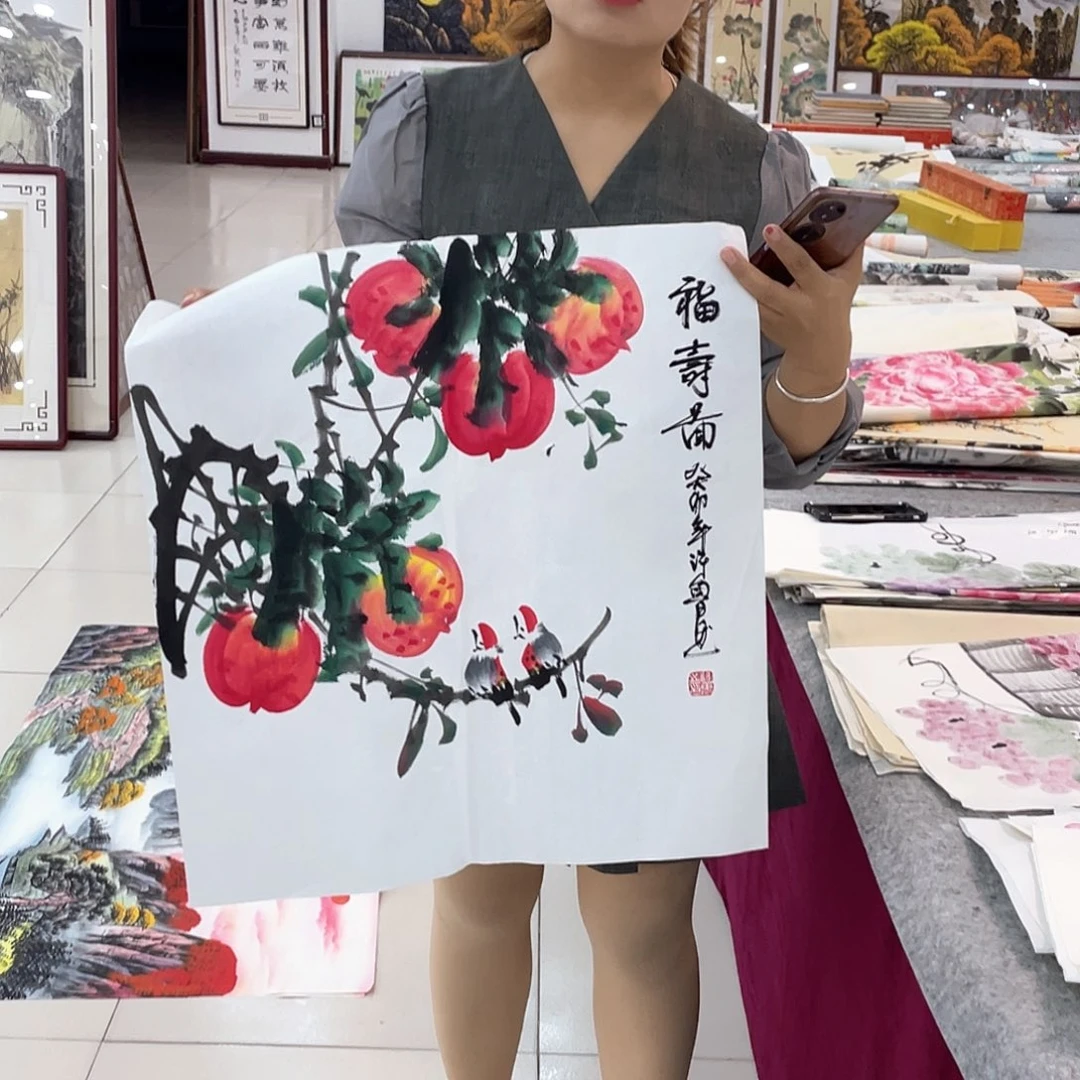 国画纯手绘山水花鸟