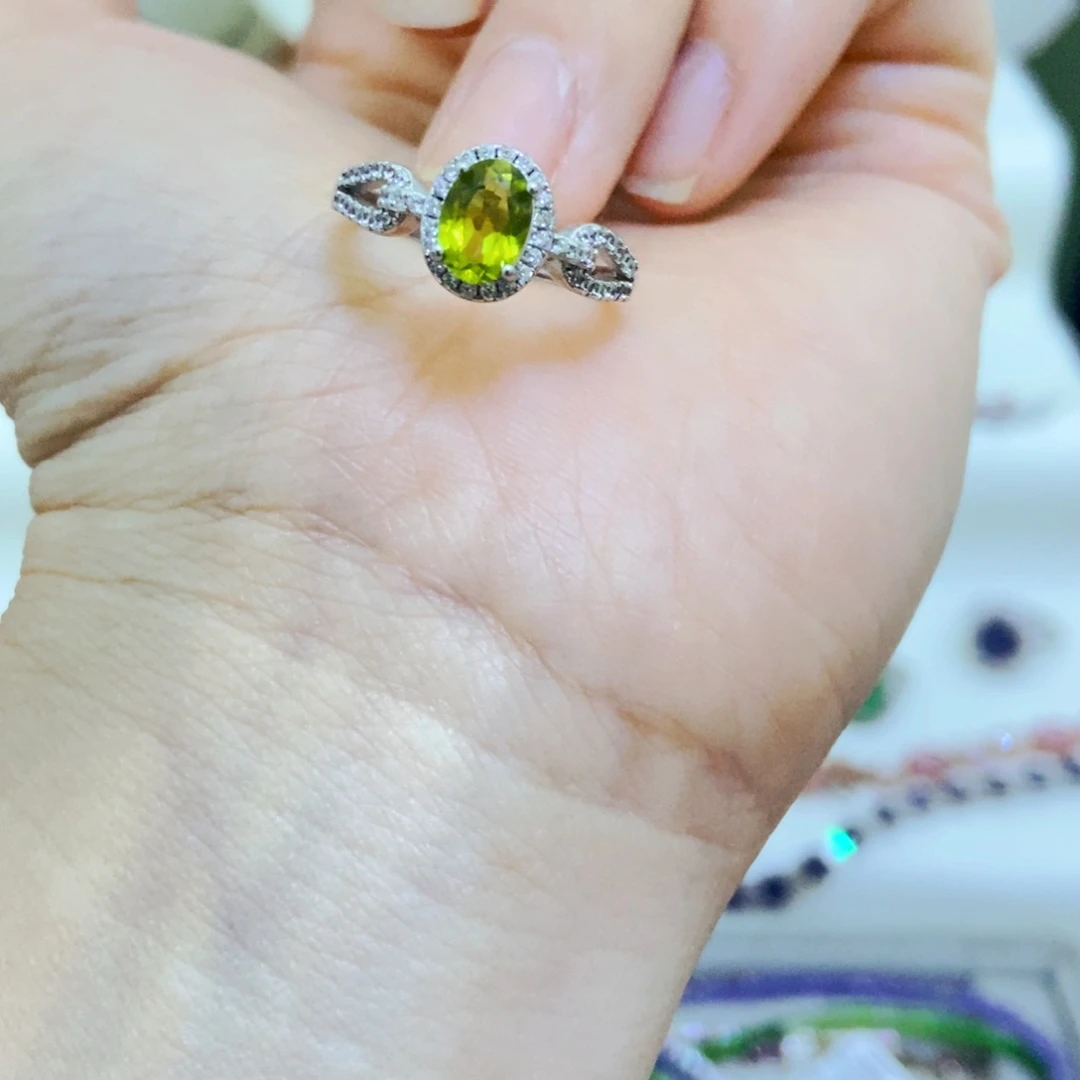 银S925镶嵌戒指橄榄石