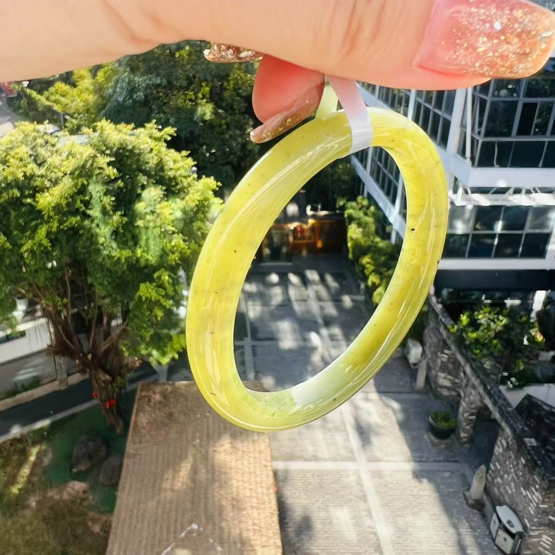 【性价比】天然和田玉点墨黄口手镯女款时尚百搭精美礼物LM0014