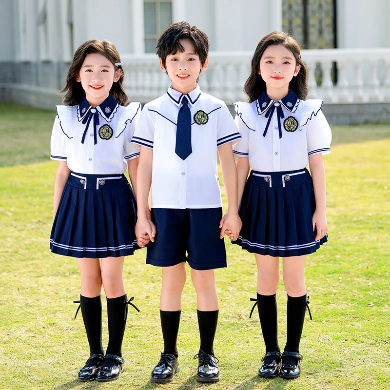 2025新品英伦风时尚轻薄透气小学生校服儿童班服园服毕业礼服